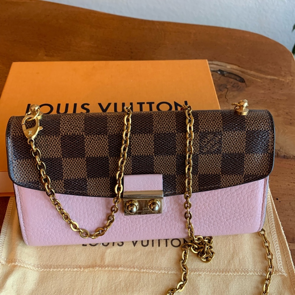 Authentic Louis Vuitton wallet converted to crossbody.
